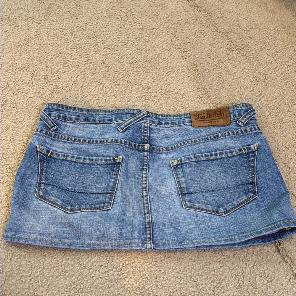 Von Dutch vintage Blue Denim mini super short Skirt - Picture 4 of 6